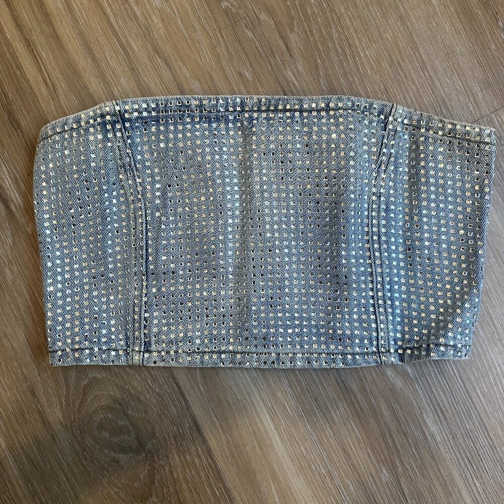 NASTY GAL RHINESTONE CROP TOP